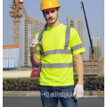 EN 20471 Round Neck High Visibility Hi Vis work T-shirts With Reflective Stripes